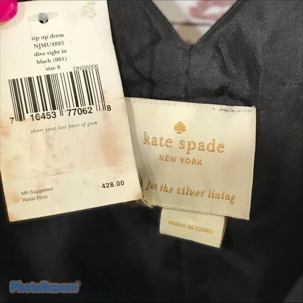 Kate Spade Dive Right in black cocktail dress nwt